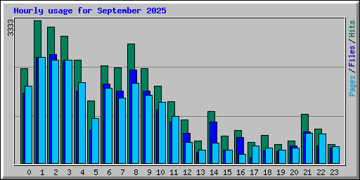 Hourly usage for September 2025
